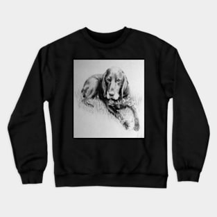 Dog in charcoal by Avril Thomas Crewneck Sweatshirt